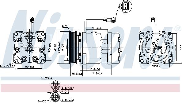 Nissens 89083 - Kompresors, Gaisa kond. sistēma autodraugiem.lv