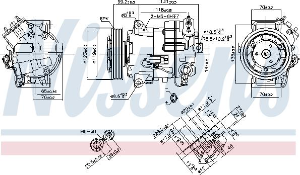 Nissens 890264 - Kompresors, Gaisa kond. sistēma autodraugiem.lv