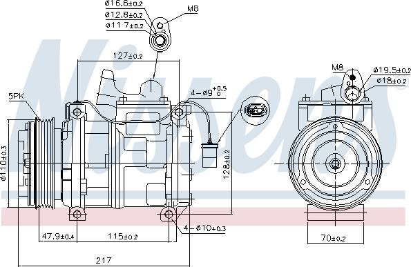 Nissens 89147 - Kompresors, Gaisa kond. sistēma autodraugiem.lv