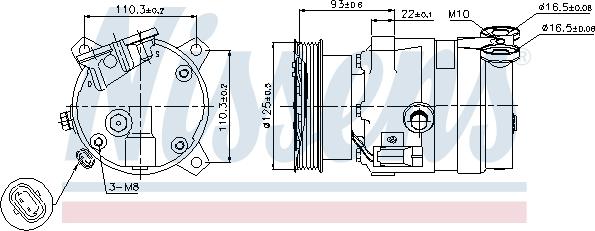 Nissens 89106 - Kompresors, Gaisa kond. sistēma autodraugiem.lv