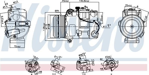 Nissens 891031 - Kompresors, Gaisa kond. sistēma autodraugiem.lv