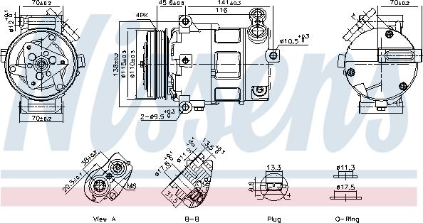 Nissens 891152 - Kompresors, Gaisa kond. sistēma autodraugiem.lv