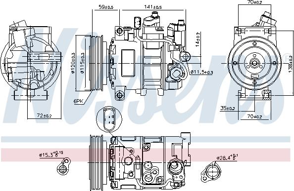 Nissens 89111 - Kompresors, Gaisa kond. sistēma autodraugiem.lv