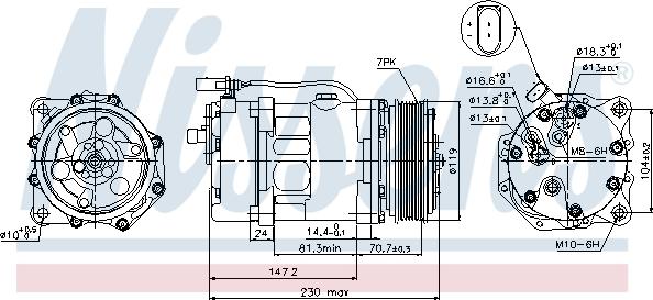 Nissens 89117 - Kompresors, Gaisa kond. sistēma autodraugiem.lv