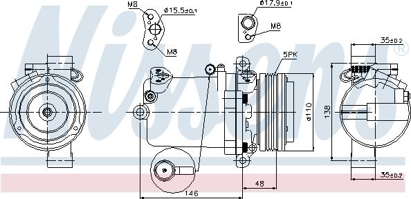 Nissens 89133 - Kompresors, Gaisa kond. sistēma autodraugiem.lv