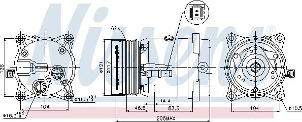 Nissens 89122 - Kompresors, Gaisa kond. sistēma autodraugiem.lv