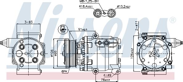 Nissens 89358 - Kompresors, Gaisa kond. sistēma autodraugiem.lv