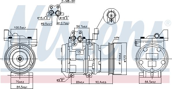 Nissens 89299 - Kompresors, Gaisa kond. sistēma autodraugiem.lv