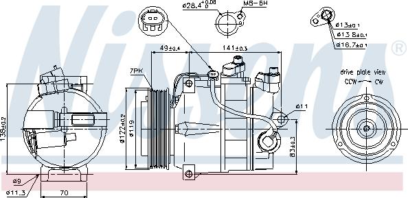 Nissens 89200 - Kompresors, Gaisa kond. sistēma autodraugiem.lv