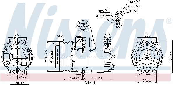 Nissens 89222 - Kompresors, Gaisa kond. sistēma autodraugiem.lv