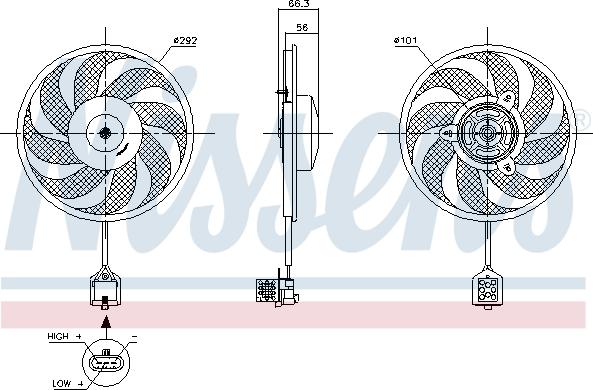 Nissens 85596 - Ventilators, Motora dzesēšanas sistēma autodraugiem.lv
