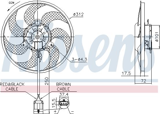 Nissens 850072 - Ventilators, Motora dzesēšanas sistēma autodraugiem.lv