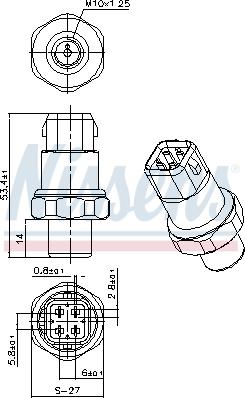 Nissens 301036 - Spiediena slēdzis, Gaisa kondicionēšanas sistēma autodraugiem.lv