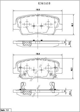 NPS K361A10 - Bremžu uzliku kompl., Disku bremzes autodraugiem.lv