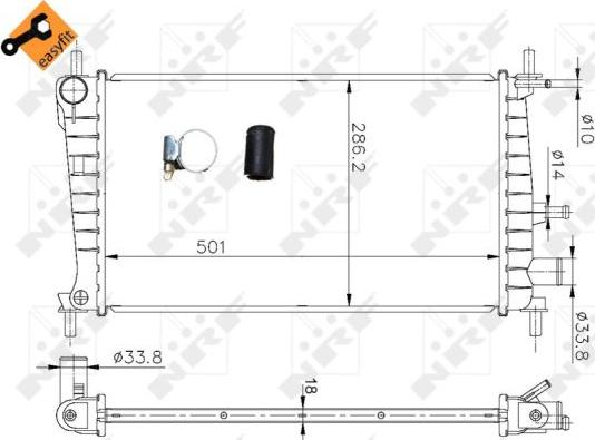 NRF 54666 - Radiators, Motora dzesēšanas sistēma autodraugiem.lv