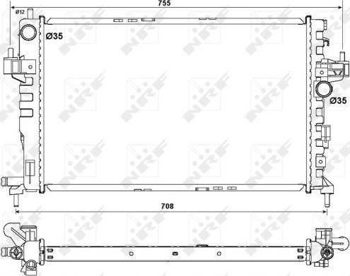 NRF 54753 - Radiators, Motora dzesēšanas sistēma autodraugiem.lv