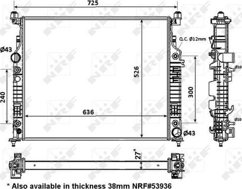 NRF 56074 - Radiators, Motora dzesēšanas sistēma autodraugiem.lv