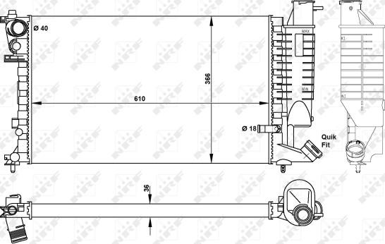 NRF 50424 - Radiators, Motora dzesēšanas sistēma autodraugiem.lv