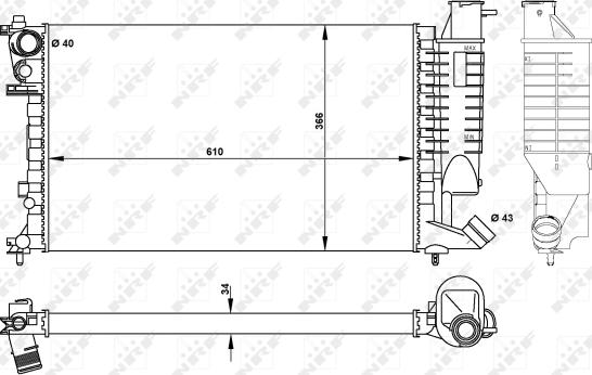 NRF 50425 - Radiators, Motora dzesēšanas sistēma autodraugiem.lv