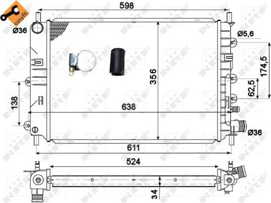 NRF 514436 - Radiators, Motora dzesēšanas sistēma autodraugiem.lv