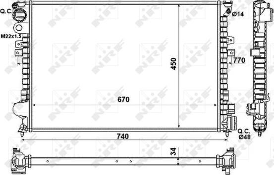 NRF 58993 - Radiators, Motora dzesēšanas sistēma autodraugiem.lv