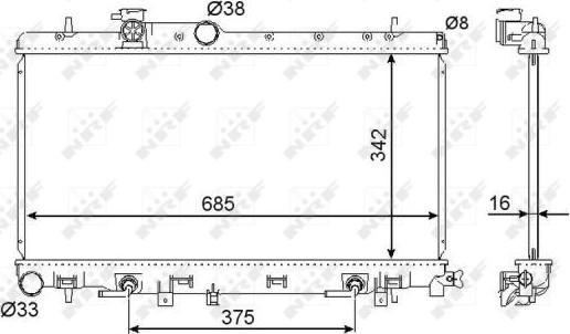 NRF 58493 - Radiators, Motora dzesēšanas sistēma autodraugiem.lv