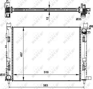 NRF 58444 - Radiators, Motora dzesēšanas sistēma autodraugiem.lv