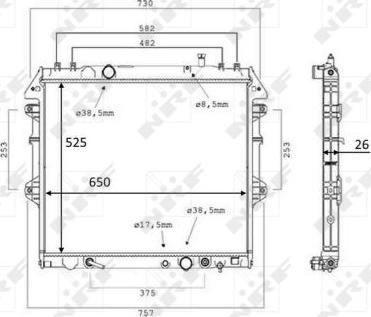 NRF 58534 - Radiators, Motora dzesēšanas sistēma autodraugiem.lv