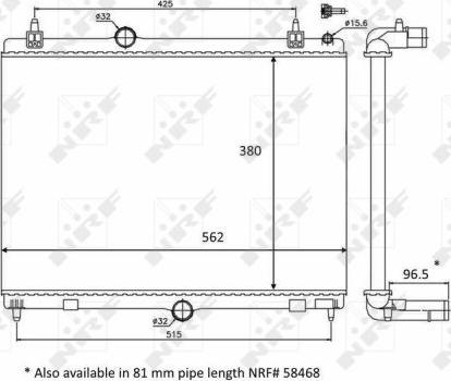 NRF 58399 - Radiators, Motora dzesēšanas sistēma autodraugiem.lv