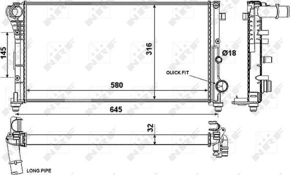 NRF 58376 - Radiators, Motora dzesēšanas sistēma autodraugiem.lv