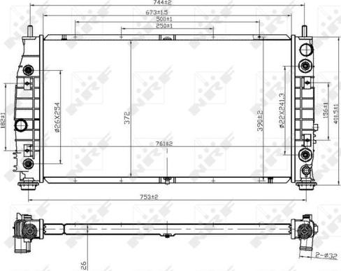 NRF 53954 - Radiators, Motora dzesēšanas sistēma autodraugiem.lv