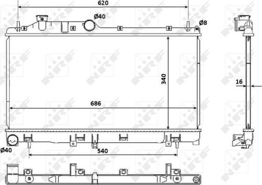 NRF 53929 - Radiators, Motora dzesēšanas sistēma autodraugiem.lv