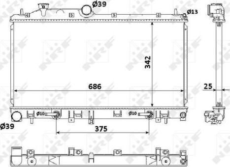 NRF 53886 - Radiators, Motora dzesēšanas sistēma autodraugiem.lv