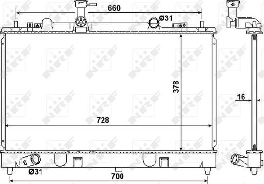 NRF 53383 - Radiators, Motora dzesēšanas sistēma autodraugiem.lv