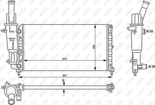 NRF 53225 - Radiators, Motora dzesēšanas sistēma autodraugiem.lv