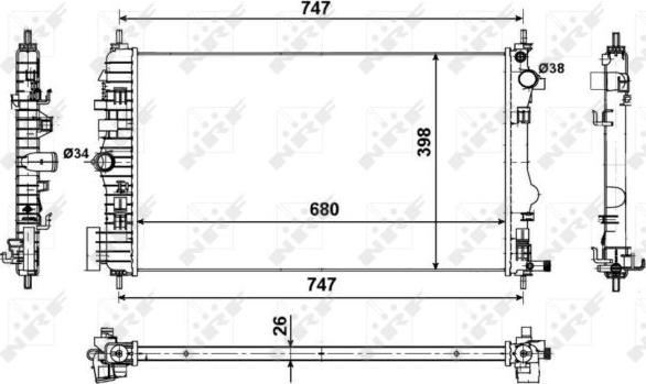 NRF 53774 - Radiators, Motora dzesēšanas sistēma autodraugiem.lv