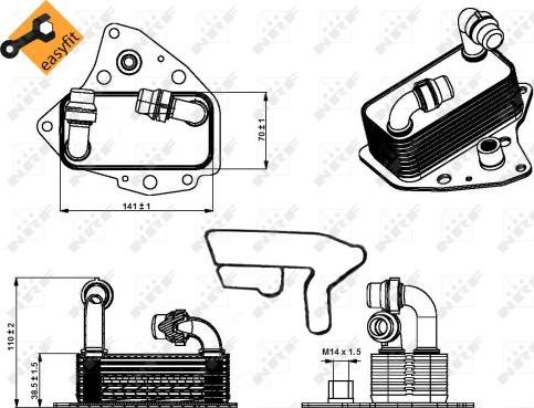 NRF 31344 - Eļļas radiators, Motoreļļa autodraugiem.lv