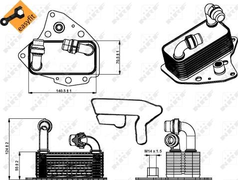 NRF 31343 - Eļļas radiators, Motoreļļa autodraugiem.lv