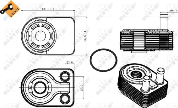 NRF 31312 - Eļļas radiators, Motoreļļa autodraugiem.lv