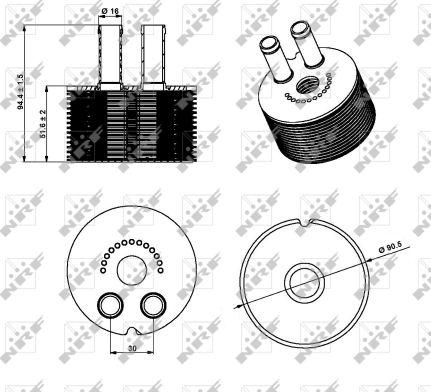 NRF 31336 - Eļļas radiators, Motoreļļa autodraugiem.lv