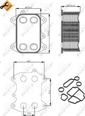 NRF 31263 - Eļļas radiators, Motoreļļa autodraugiem.lv