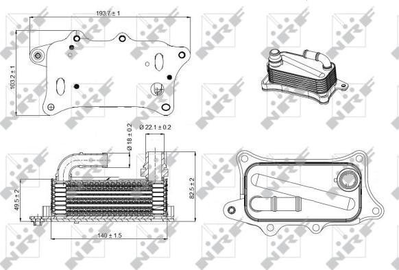 NRF 31270 - Eļļas radiators, Motoreļļa autodraugiem.lv