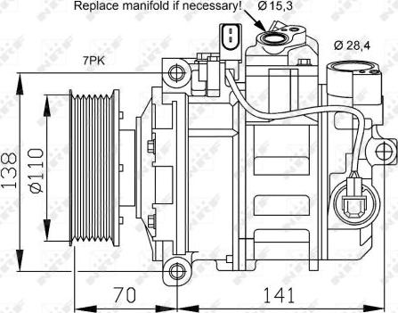 NRF 32613 - Kompresors, Gaisa kond. sistēma autodraugiem.lv