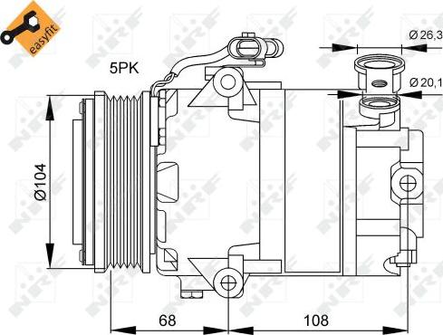 NRF 32082 - Kompresors, Gaisa kond. sistēma autodraugiem.lv