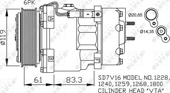 NRF 32198 - Kompresors, Gaisa kond. sistēma autodraugiem.lv