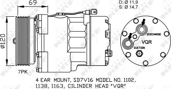 NRF 32228 - Kompresors, Gaisa kond. sistēma autodraugiem.lv