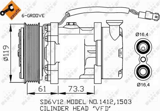 NRF 32275 - Kompresors, Gaisa kond. sistēma autodraugiem.lv