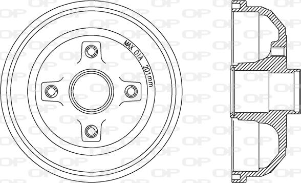 Open Parts BAD9060.30 - Bremžu trumulis autodraugiem.lv