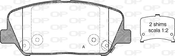 Open Parts BPA1398.12 - Bremžu uzliku kompl., Disku bremzes autodraugiem.lv
