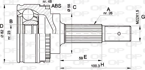 Open Parts CVJ5492.10 - Šarnīru komplekts, Piedziņas vārpsta autodraugiem.lv